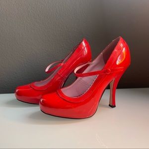 Leg Avenue Red babydoll Mary-Jane Pumps  like new!